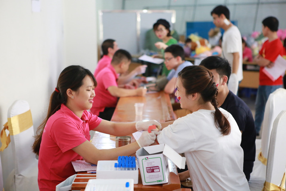 Sự kiện được tổ chức để giải quyết sự thiếu máu cho bệnh nhân, một vấn đề luôn thường trực, nhất là vào trong dịp hè. (Ảnh: Minh Sơn/Vietnam+)