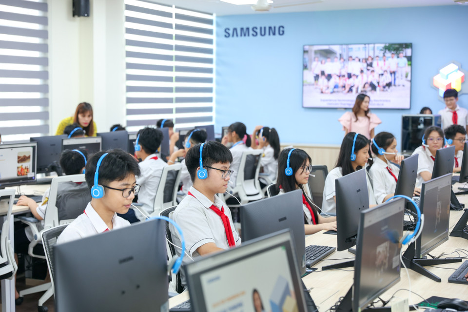 Đây là phòng học được trang bị hiện đại nhất tại nhà trường. (Ảnh: Minh Sơn/Vietnam+)