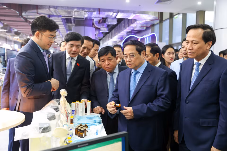 Cũng tại NIC Cơ sở Hòa Lạc, Triển lãm quốc tế Đổi mới Sáng tạo Việt Nam 2023 (VIIE 2023) đã chính thức diễn ra. (Ảnh: Minh Sơn/Vietnam+)
