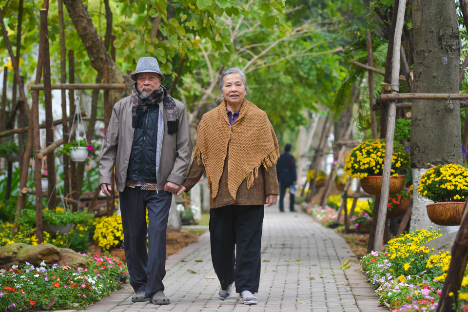 Những ngày Tết được sống trong không khí lễ hội ấm cúng của mùa xuân với đào, quất và một phiên chợ quê khiến nhiều người nao nao và thấy lòng ấm lại. (Ảnh: PV/Vietnam+)
