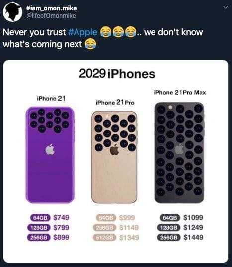 Một người dùng đoán đây có thể là mẫu iPhone 2029. (Ảnh: Facebook)