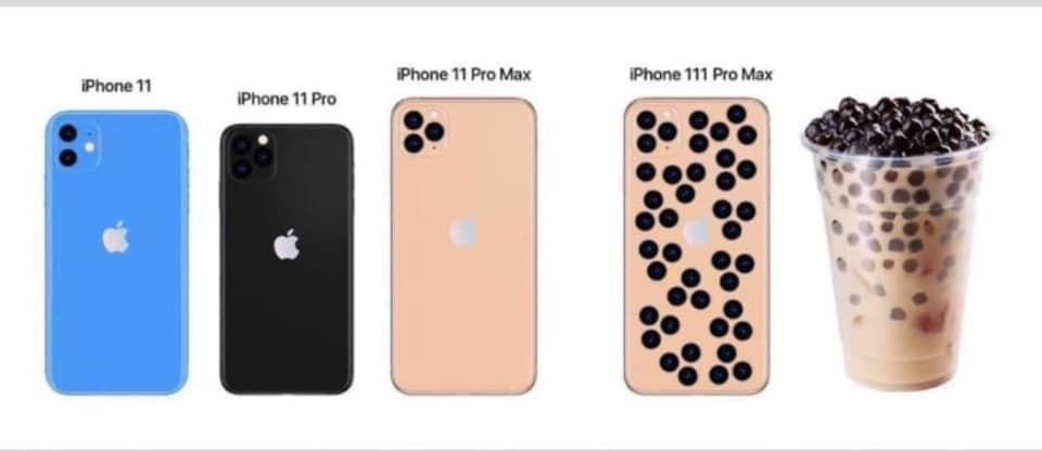 Cụm camera trên iPhone giống hệt những hạt trân châu trà sữa. (Ảnh: Facebook)