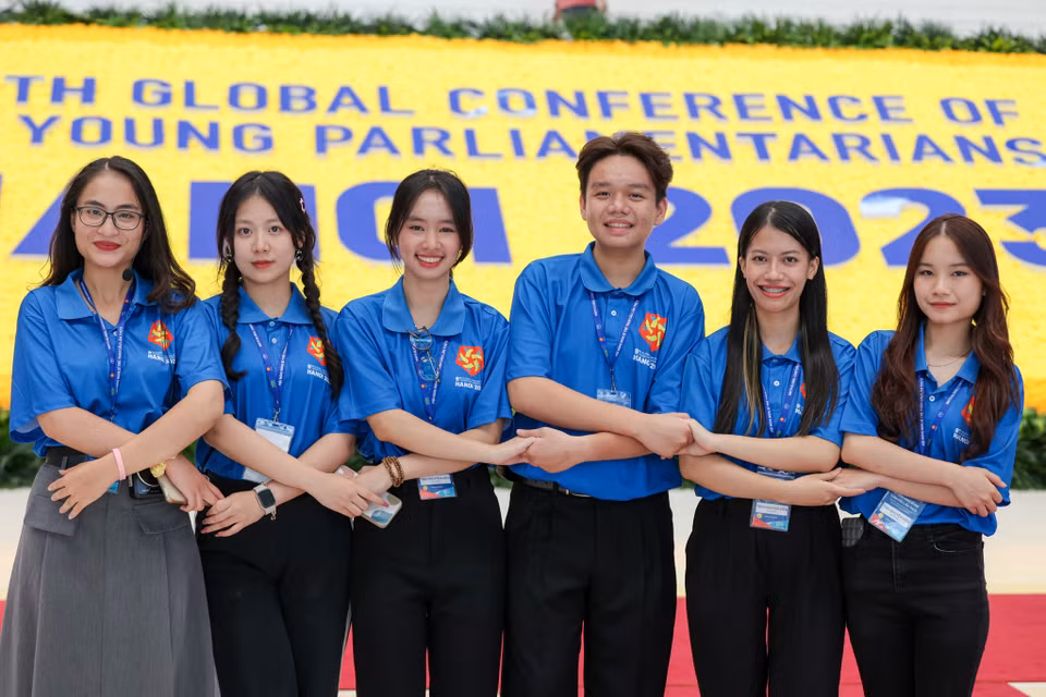 Trong khuôn khổ Hội nghị Nghị sỹ trẻ toàn cầu lần thứ 9 từ ngày 14 - 17/9/2023, Trung ương Đoàn được phân công tuyển chọn, điều phối liên lạc viên, tình nguyện viên phục vụ Hội nghị. (Ảnh: Minh Sơn/Vietnam+)
