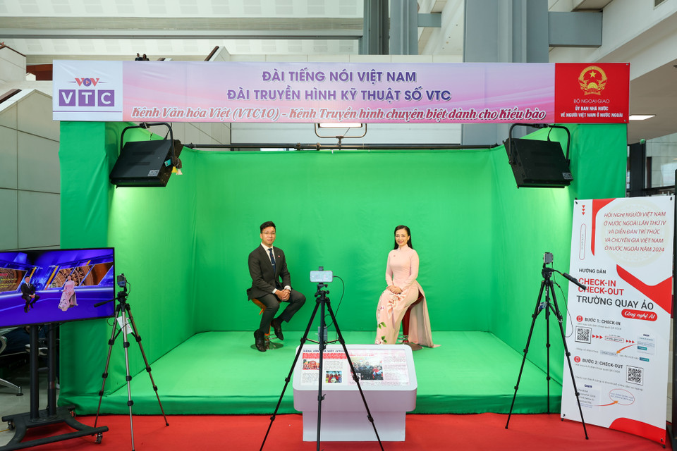 Trường quay ảo của Đài truyền hình Kỹ thuật số VTC. (Ảnh: Minh Sơn/Vietnam+)