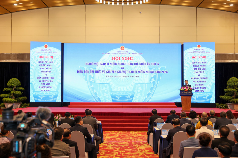 Hội nghị năm nay có chủ đề "Người Việt Nam ở nước ngoài chung tay hiện thực hóa khát vọng phát triển đất nước." (Ảnh: Minh Sơn/Vietnam+)