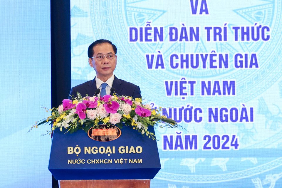 Bộ trưởng Bộ Ngoại giao Bùi Thanh Sơn phát biểu khai mạc Hội nghị. (Ảnh: Minh Sơn/Vietnam+)