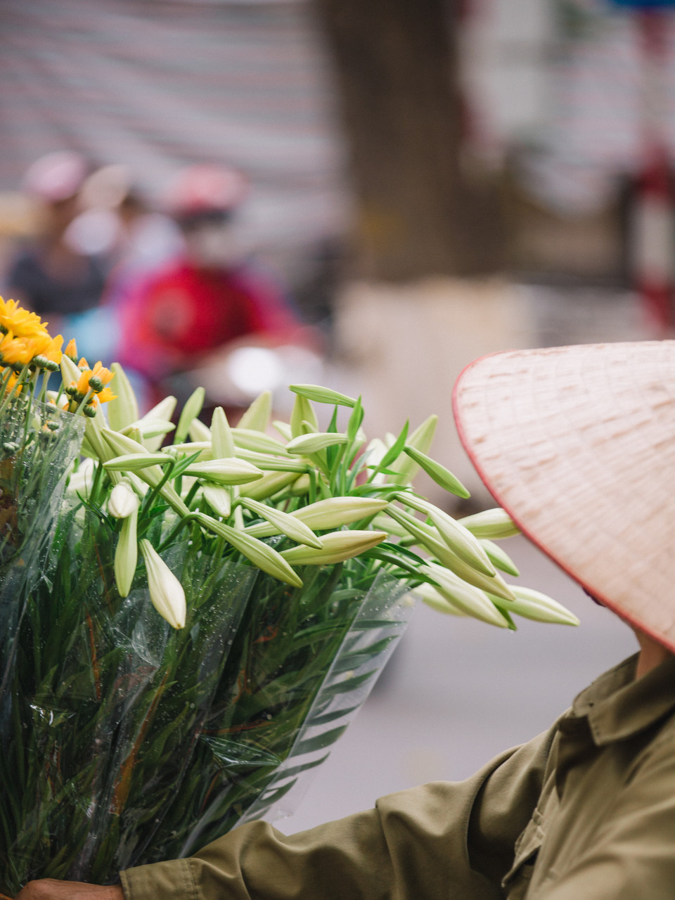 Hoa loa kèn cũng có thể chơi rất lâu, người ta mua hoa từ lúc còn đang nụ mang về nhà cắm khoảng 3 ngày là hoa nở, sau đó có thể chơi tiếp 4-5 ngày mà hoa vẫn tươi. (Ảnh: Minh Sơn/Vietnam+)