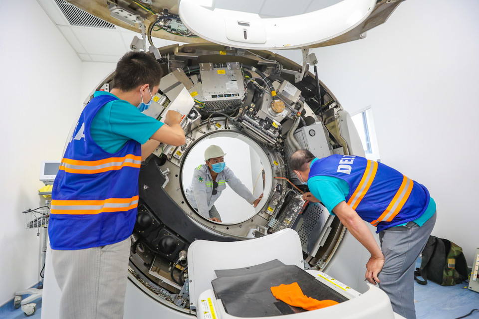 Khi hoàn thành, bệnh viện sẽ là khu dự phòng điều trị bệnh nhân COVID-19 nặng không chỉ của thành phố Hà Nội mà cho các tỉnh lân cận. (Ảnh: Minh Sơn/Vietnam+)