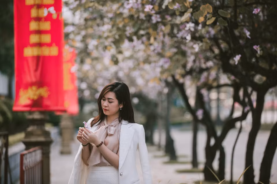 Cánh hoa ban khơi lên trong mỗi người những cảm xúc thật khác biệt, gợi nhắc về một vẻ đẹp thầm kín, mỏng manh của người thiếu nữ Tây Bắc. (Ảnh: Minh Sơn/Vietnam+)
