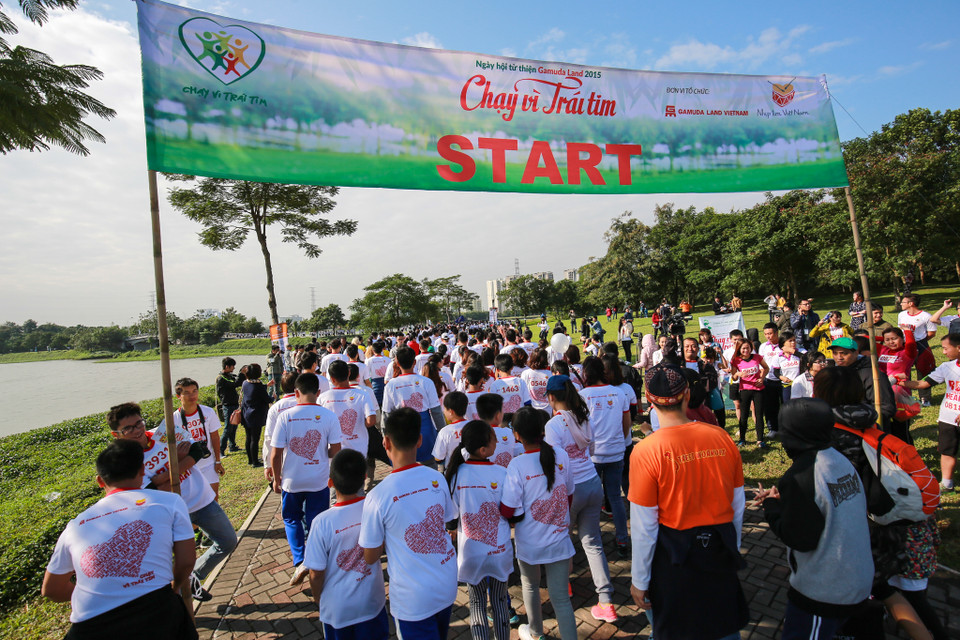 Những người tham gia sẽ chạy một quãng đường khoảng 3 cây số. (Ảnh: Minh Sơn/Vietnam+)
