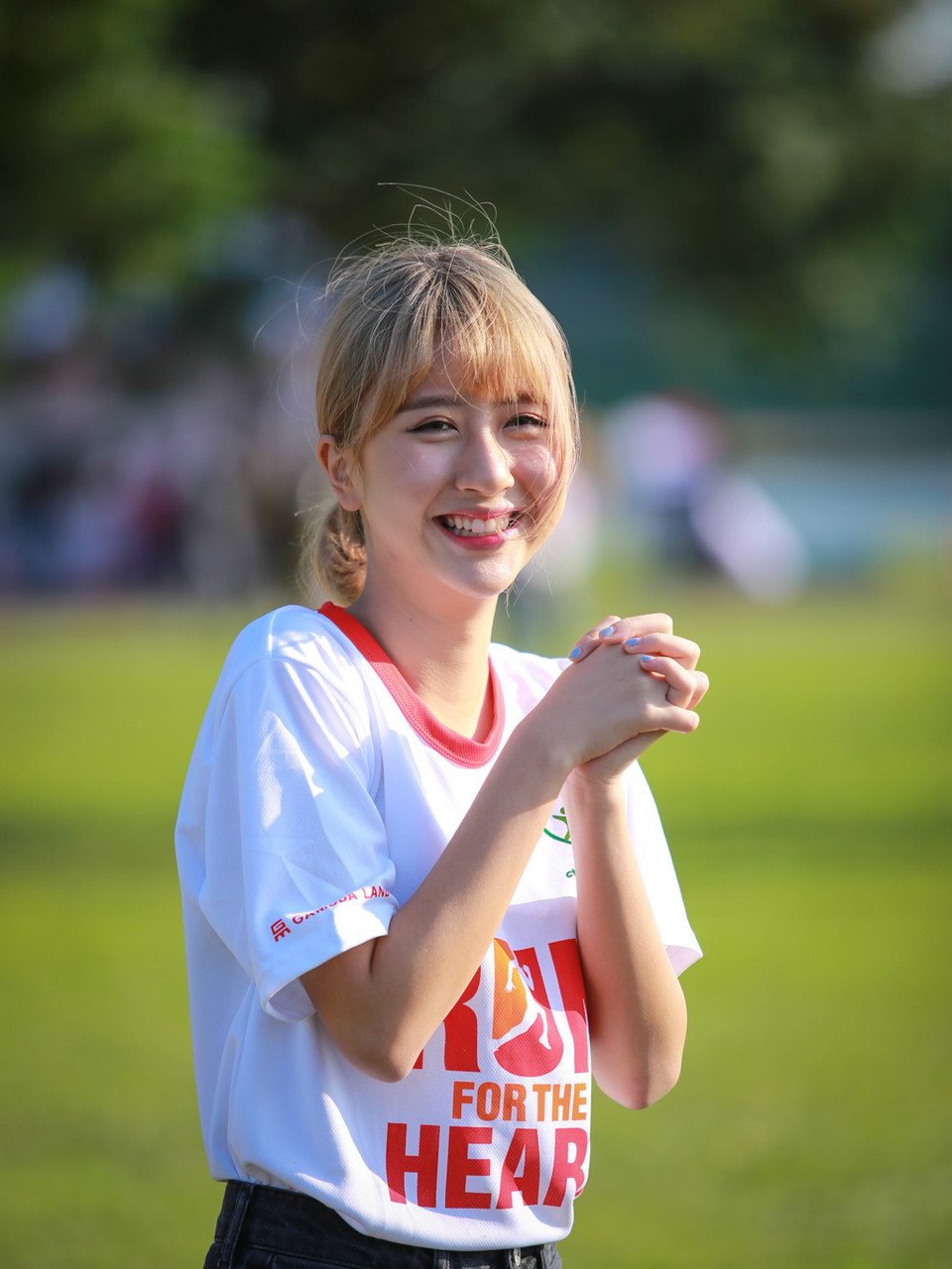 Hotgirl Quỳnh Anh Shyn rất hào hứng tham gia chương trình. (Ảnh: Minh Sơn/Vietnam+)