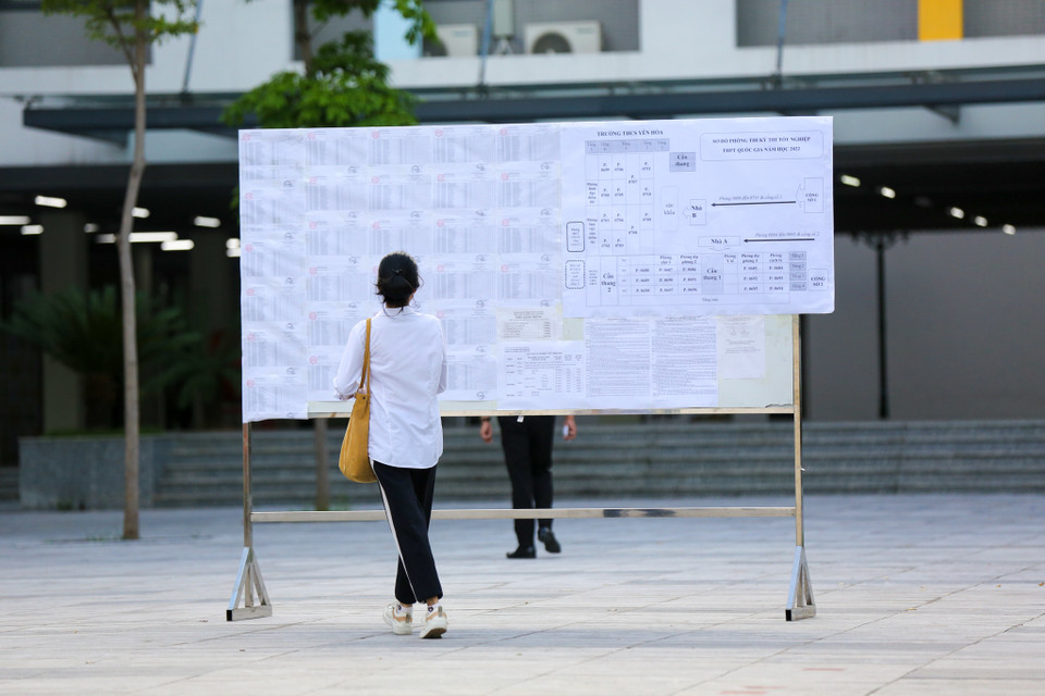Kỳ thi tốt nghiệp Trung học Phổ thông năm 2022 có 5 bài thi gồm Ngữ văn, Toán, Ngoại ngữ Khoa học tự nhiên (gồm các môn thành phần Vật lý, Hóa học, Sinh học) và Khoa học xã hội (gồm các môn thành phần Lịch sử, Địa lý, Giáo dục công dân). (Ảnh: Minh Sơn/Vietnam+)