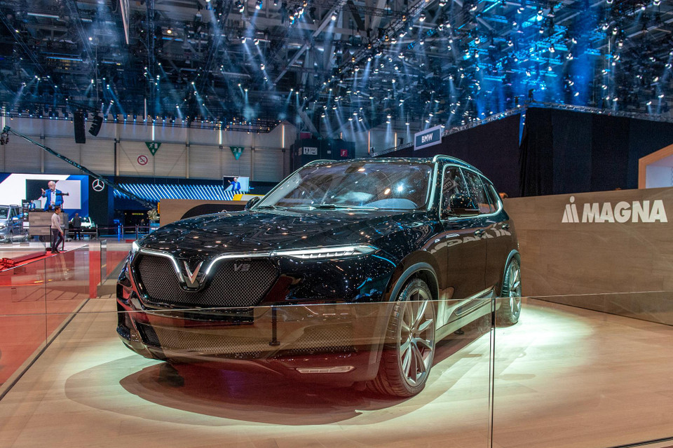 Tại triển lãm ô tô Geneva Motor Show 2019 (Thụy Sĩ), VinFast đã bất ngờ giới thiệu mẫu xe SUV Lux phiên bản đặc biệt đầu tiên. (Nguồn: VinFast)