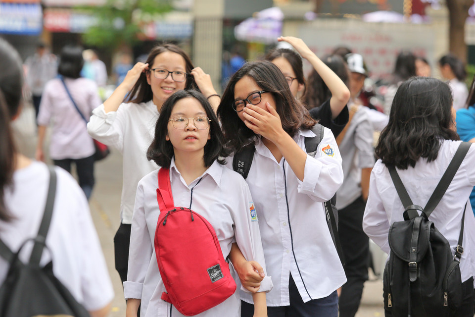 Tâm lý chung của các thí sinh trước 'giờ G' rất thoải mái, không có áp lực. (Ảnh: Minh Sơn/Vietnam+)