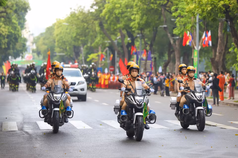 Sáng 9/7 tại khu vực hồ Hoàn Kiếm (Hà Nội) đã khai mạc những hoạt động thuộc chương trình Nhạc hội Cảnh sát các nước ASEAN+ 2022. (Ảnh: Minh Sơn/Vietnam+)