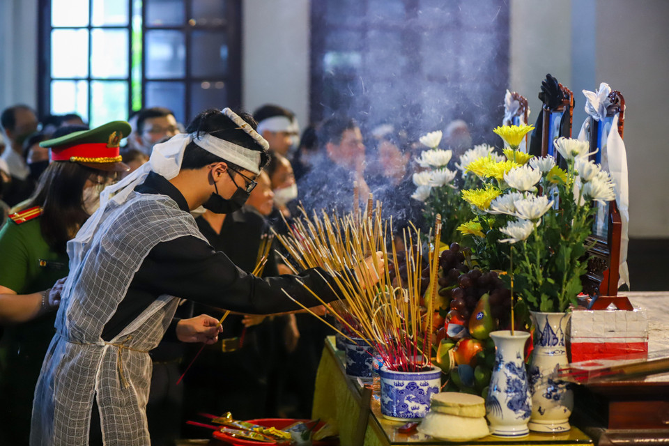 Lễ tang chính thức theo nghi thức lực lượng Công an nhân dân sẽ diễn ra vào 13 giờ chiều nay tại Nhà tang lễ Quốc gia. (Ảnh: PV/Vietnam+)