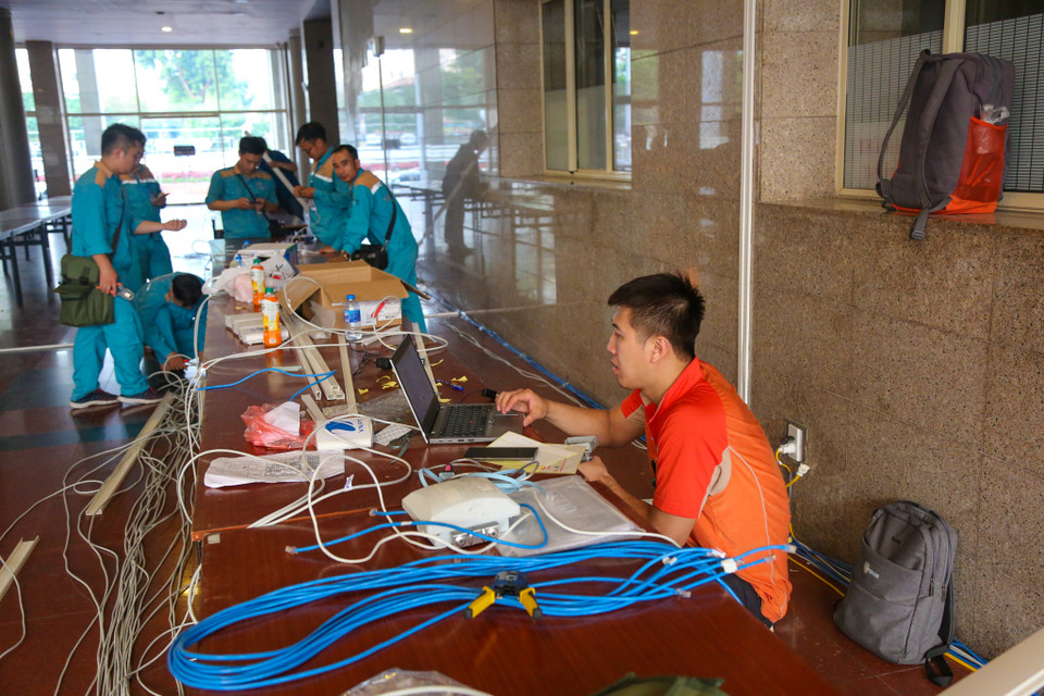 Dự kiến, Trung tâm Báo chí Quốc tế sẽ mở cửa hoạt động trong 5 ngày, từ 25/2 - 1/3. (Ảnh: Minh Sơn/Vietnam+)