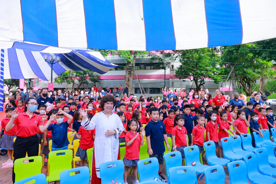 Nhà trường kỳ vọng các thế hệ học sinh TH School sẽ tiếp tục được 'truyền lửa' sẵn sàng bước vào chặng đường phía trước. (Ảnh: Minh Sơn/Vietnam+)