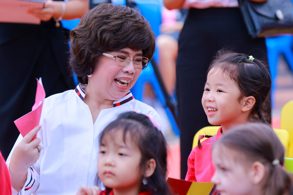 Bắt đầu với hai cơ sở tại Hà Nội, bà Thái Hương mong muốn lan tỏa rộng hơn triết lý giáo dục toàn diện tới toàn bộ học sinh trên mảnh đất hình chữ S mà ở đó, mỗi cá nhân được phát triển về cả tâm - thân - trí. (Ảnh: Minh Sơn/Vietnam+)