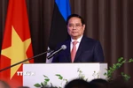 Thủ tướng Phạm Minh Chính phát biểu tại Diễn đàn doanh nghiệp Việt Nam-Estonia. (Ảnh: Dương Giang/TTXVN)