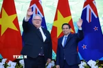Thủ tướng Phạm Minh Chính hội kiến Chủ tịch Quốc hội New Zealand Gerry Brownlee. (Ảnh: Dương Giang/TTXVN)