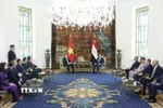 Chủ tịch nước Lương Cường hội đàm chính thức với Tổng thống Ai Cập Abdel Fattah El-Sisi. (Ảnh: Lâm Khánh/TTXVN)