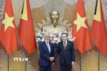 Chủ tịch Quốc hội Trần Thanh Mẫn hội kiến Thủ tướng nước Cộng hòa Dân chủ Timor-Leste Kay Rala Xanana Gusmão.(Ảnh: Doãn Tấn/TTXVN)