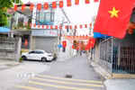 Không khí chào mừng Đại hội đại biểu Đảng bộ phường Tam Điệp, tỉnh Ninh Bình. (Ảnh: Thùy Dung/TTXVN)
