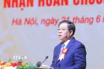 Đồng chí Nguyễn Trọng Nghĩa, Ủy viên Bộ Chính trị, Bí thư Trung ương Đảng, Trưởng Ban Tuyên giáo và Dân vận Trung ương đọc diễn văn Lễ kỷ niệm. (Ảnh: Phương Hoa/TTXVN)