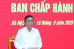 Đồng chí Trần Cẩm Tú, Uỷ viên Bộ Chính trị, Thường trực Ban Bí thư, Bí thư Đảng uỷ các cơ quan Đảng Trung ương chủ trì hội nghị. (Ảnh: Phương Hoa/TTXVN)