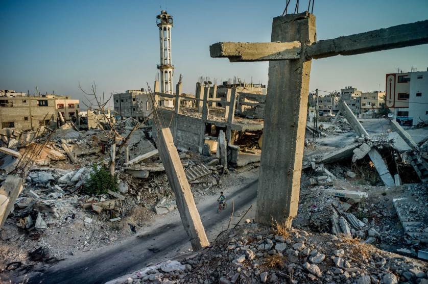 Cảnh tàn phá ở vùng Shejaiya. (Nguồn: New York Times)