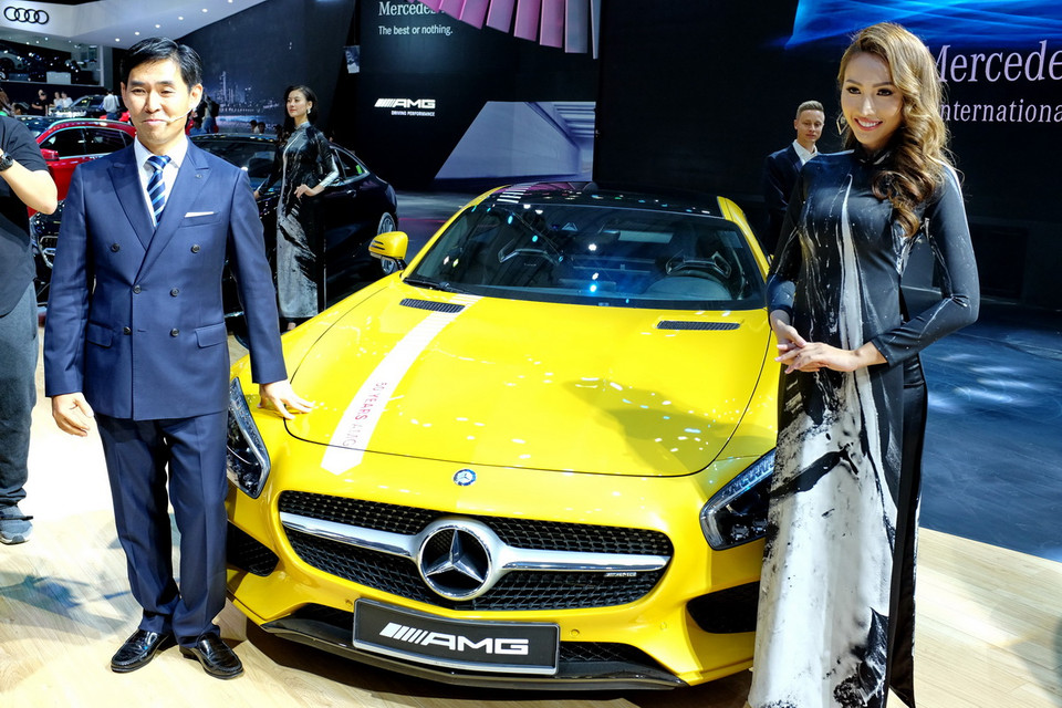 Một mẫu xe của thương hiệu xe sang Mercedes-AMG. (Ảnh: Thế Anh/Vietnam+)