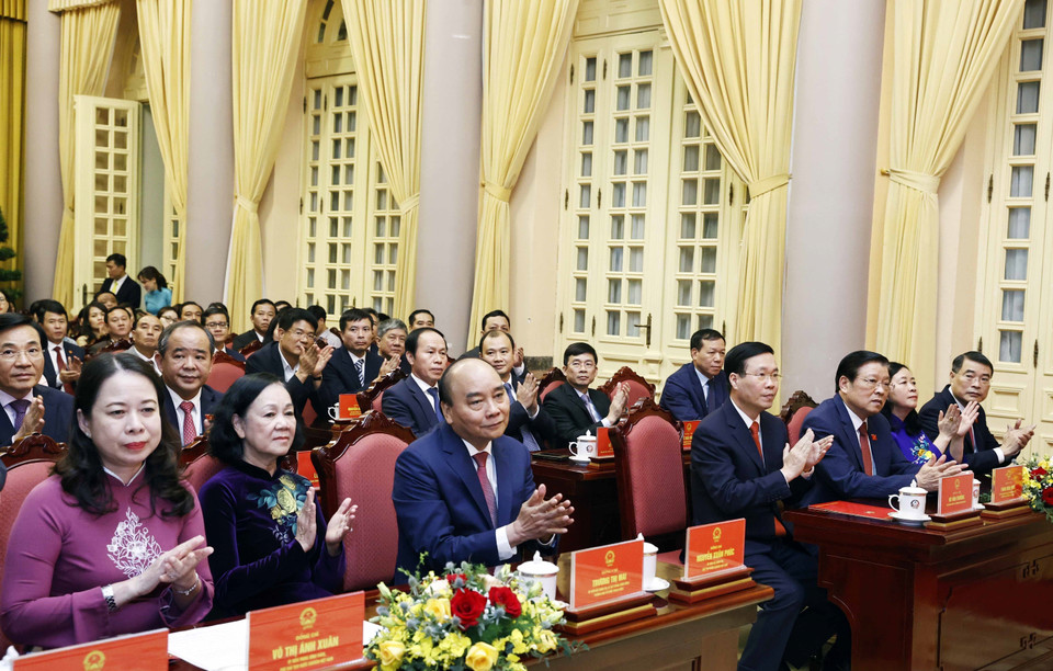 Các đại biểu tham dự buổi lễ. (Ảnh: Thống Nhất/TTXVN)