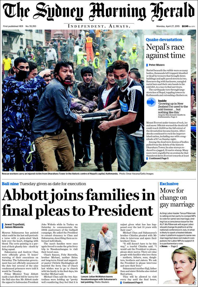 Tờ Sydney Morning Herald, Australia.