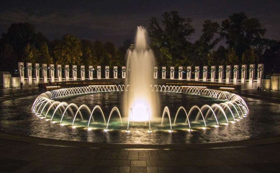 Đài phun nước tưởng niệm Thế chiến thế 2, Washington DC, Mỹ. (Nguồn: Getty Images)