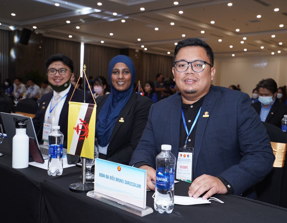 Đại diện đoàn thanh niên tình nguyện Brunei. (Ảnh: Đức Thọ/TTXVN)