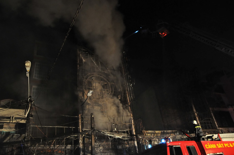 Hiện trường vụ cháy. (Ảnh: An Hiếu/TTXVN) 