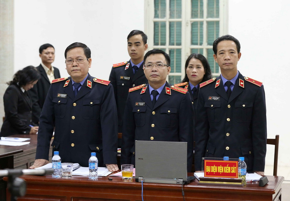 Đại diện Viện kiểm sát tại phiên tuyên án. (Ảnh: Doãn Tấn/TTXVN)