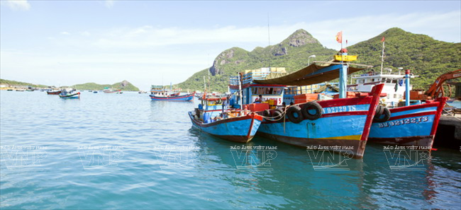 Cảng Bến Đầm nằm trong vịnh Bến Đầm. (Ảnh: Lê Minh)