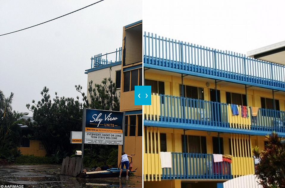 Nhiều ban công tại khách sạn Sky View bị thiệt hại. (Nguồn: Dailymail)