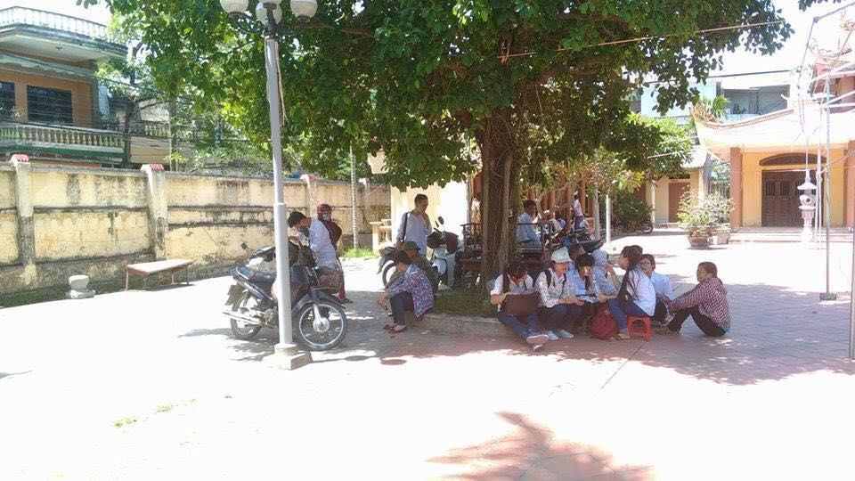 Những bóng râm cũng được tận dụng để trốn nắng. (Ảnh: Phạm Hùng/Vietnam+)