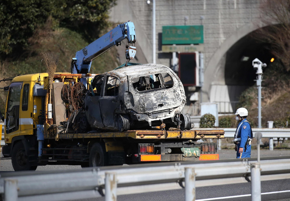 Hai người thiệt mạng, khoảng 70 người bị thương trong vụ tai nạn đâm xe liên hoàn trong đường hầm dài khoảng 860m trên tuyến cao tốc Sanyo ở Higashihiroshima thuộc quận Hiroshima, Nhật Bản ngày 17/3. (Nguồn: AFP/TTXVN)