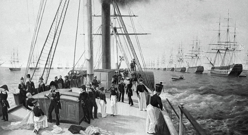 Bức ảnh "Hạm đội Baltic diễu hành", chụp bởi Alexei Bogolyubov, đang được trưng bày tại trung tâm bảo tàng ở Saint Petersburg. (Nguồn: sputniknews)