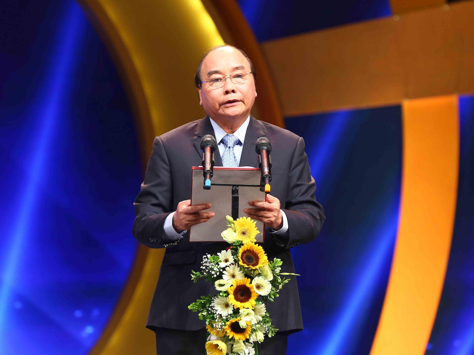 Thủ tướng Nguyễn Xuân Phúc phát biểu. (Ảnh: Văn Điệp/TTXVN)