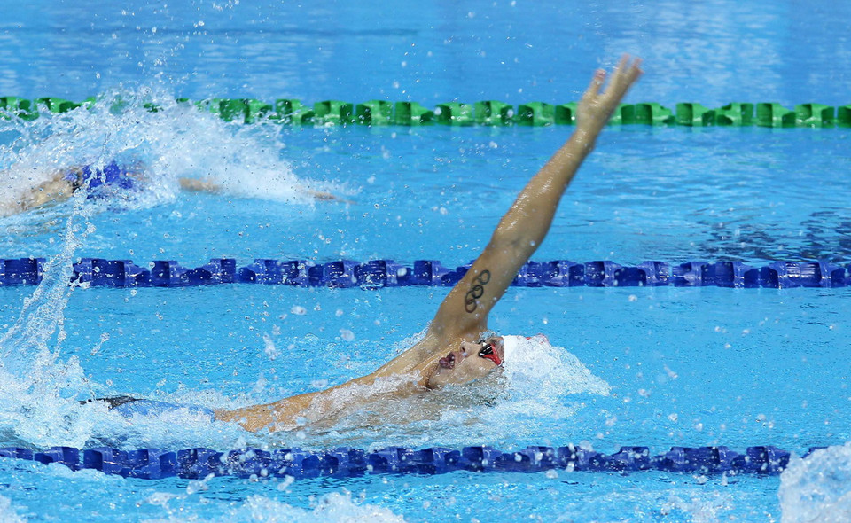 Kình ngư Trần Duy Khôi (Việt Nam) trên đường đua chung kết. (Ảnh: Quốc Khánh/TTXVN)