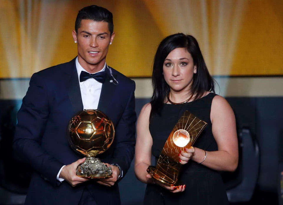Cristiano Ronaldo và Nadine Kessler được vinh danh. (Nguồn: Reuters)