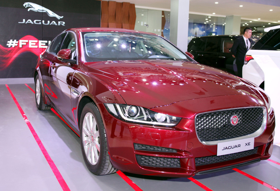 Thương hiệu xe sang Jaguar đến từ Anh Quốc với phong cách thiết kế sang trọng và quyến rũ đậm chất Anh Quốc. (Ảnh: Doãn Đức/Vietnam+)