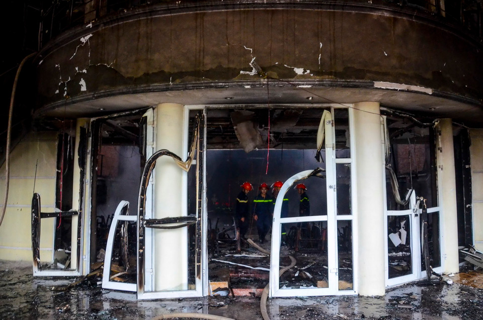 Hiện trường Nhà văn hóa Thiếu nhi. (Ảnh: Xuân Tư/TTXVN)