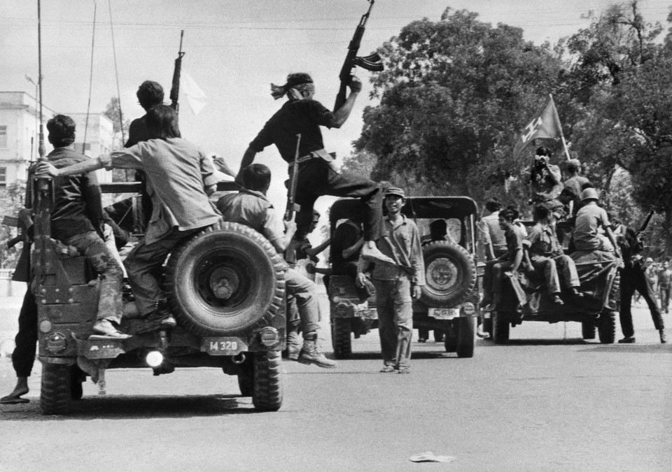 Quân Khmer Đỏ tiến vào Phnom Penh ngày 17/4/1975. (Nguồn: AFP)