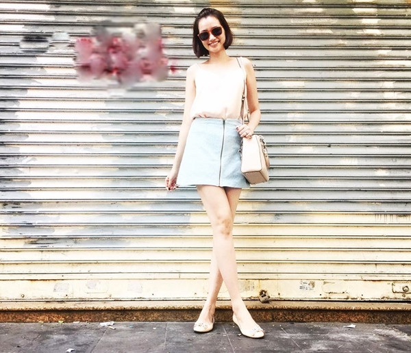 Trúc Diễm nữ tính tuyệt đối cùng trang phục gam màu pastel ngọt mắt.